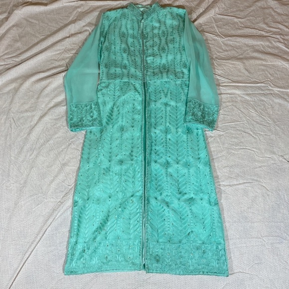 Mint Green Salwar Kameez Suit Set - Picture 4 of 13